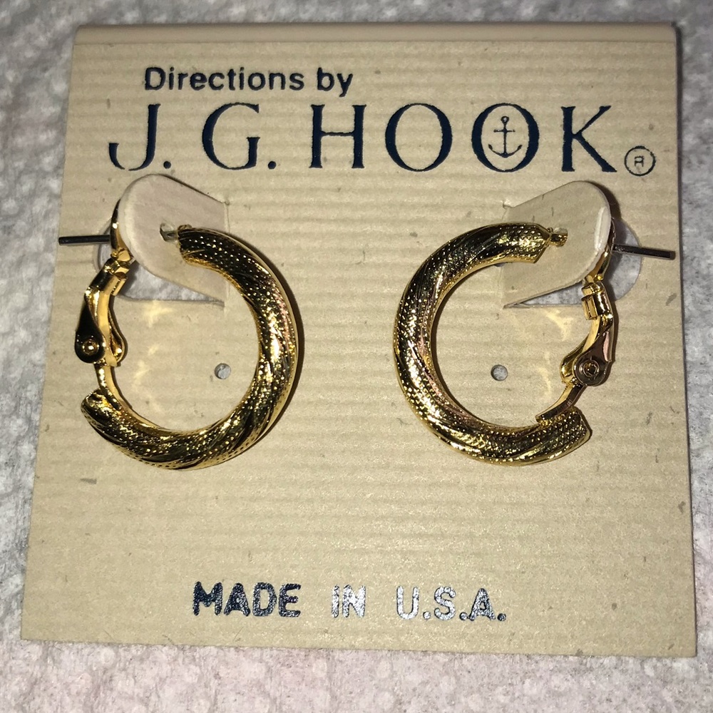 Vintage jg hook earrings small hoops made in USA